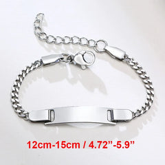 Vnox Custom Engrave Mom Duaghter Son Name Baby Bracelets, Anti Allergy Stainless Steel Baptism Love Gifts, Adjustable Jewelry