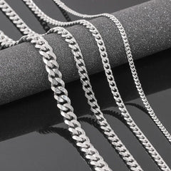 Men's Cuban Link Chain Size 3.6/5/6/7/8/9mm Men's Punk Necklace Stainless Steel Male Fashion Jewelry Gifts for Men