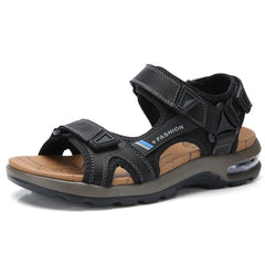 Fashion Men's Sandals Summer Soft Beach Flip Flop Comfortable Genuine Leather Sandals Outdoor Men Roman Sandals Size 46