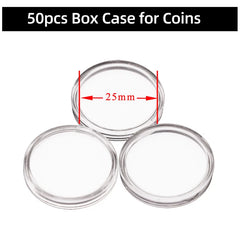 5YOA 50/30pcs NFC Coin Ntag215 TAG Key 13.56MHz 215 Card Universal Label RFID Ultralight Tags Labels 25 mm diameter Round Box
