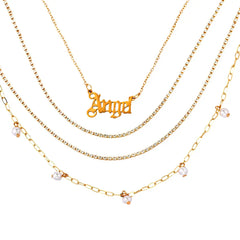 New Multi Layer Butterfly Dragon Charms Crystal Necklaces For Women Punk Golden Angel Letter Clavicle Chain Hiphop Gifts Jewelry