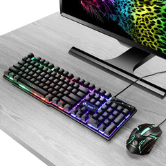 GTX300™ Wired RGB Gaming Keyboard & Mouse Combo – Rainbow LED Backlit, 104 Keys | FlipStylez LLC®