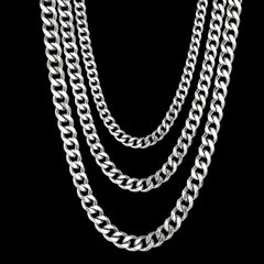 Men's Cuban Link Chain Size 3.6/5/6/7/8/9mm Men's Punk Necklace Stainless Steel Male Fashion Jewelry Gifts for Men