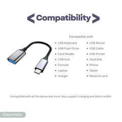 USB to USB-C Adapter with Charging and Data Transfer, Compatible with Apple, Samsung, Chromebook Devices (3 Pack)