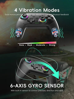 Wireless Game Controller for Switch 2 / Switch OLED / Lite Console Pro Joystick Gamepad with Turbo & 1000mAh Battery