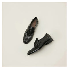 100% Genuine Eel Skin Flat Shoes Trendy Style High-End Good-Looking All-Matching Comfortable Refined and Simple  A40101