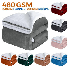 Fluffy Sherpa Fleece Blanket Throw Single Double King Cozy Warm Sofa Bed Throws