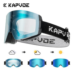 Kapvoe Snow Goggles Ski Snowboarding Skiing Sunglasses for Women Men Anti-Fog Lens UV400 Photochromic Glasses Motorcycle Glasses