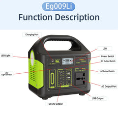 LiFePO4 Portable Power Station 1000W 902WH Mobile Power Supply Solar Generator 500W 300W 100W Battery Power Storage For Camping