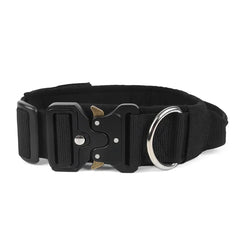Large Dog Collar Durable Nylon Military Tactical Adjustable Pet Lead Outdoor Walking Training Collars Pitbull Labrador Supplies