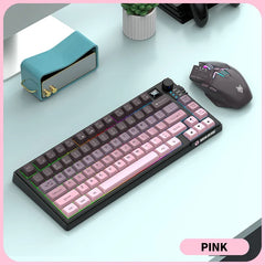Premium Dual-Modes 2.4G+Bluetooth Keyboard Mouse Combo Rechargeable Keyboard With Display Screen & Knob For PC Computer Tablet