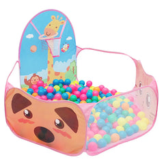 120cm Kids Playpen Playground Baby Tent Ball Pool with Basketball Hoop