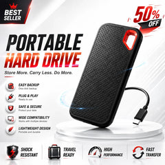 1TB Portable SSD Waterproof Shockproof for Desktop Computer Plug&play