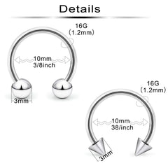 31 Styles 16G Surgical Steel 1 Pcs Nose Septum Rings Piercing Jewelry