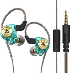 QKZ AK3 FiLe Wired Earphone with Microphone HiFi Music Monitor Bass Headphones Noise Cancelling Headset For Sport Gaming Earbuds