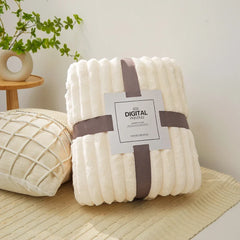 VividTwill 1pc Fluffy Coral Velvet Blanket Air-Conditioned Flannel Plush Comfortable Thickened Warm Soft Throw Blanket Bed Cover
