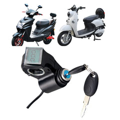 E-Bike Thumb Throttle With Key Lock And Battery Level Display 24V-72V Electric Scooter Grip 7/8 Inch Handlebar Twist Accelerator