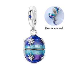 925 Sterling Silver Can Be Opened Pandant Easter Egg Charms Beads Fit