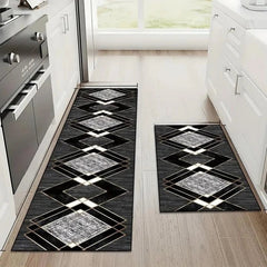 Modern Rhombus Design Kitchen Mat Entrance Doormat Decor Corridor Balcony Rugs Bathroom Anti-slip Foot Mat Bedroom Beside Carpet