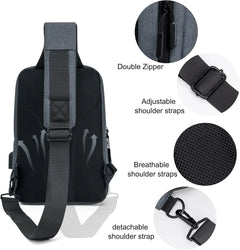Sling Bag Crossbody Bags Men with USB Charging Port Small Messenger Bag Cross Body Shoulder Bag Sling Backpack Women