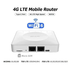 Portable 4G LTE WiFi6 Router with SIM Card Slot Dual LAN High Speed Wireless Modem for Home Travel Outdoor Internet Connection