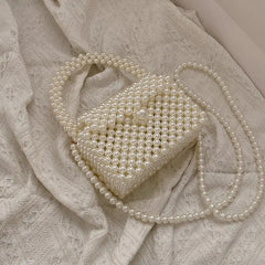 2023 Pearl Crossbody Bags Handmade Beaded Pearl Handbags Fashion Girl Gift Phone Pocket Wedding Party Clutches
