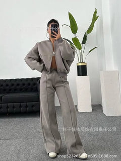 Fashion Two-piece Women's White Sports Suit Loose Sports Shirt+casual Pants Sets Sportswear Women Clothes Tracksuit Women Outfit