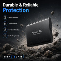 1TB 2TB Shockproof Portable External Hard Drive USB3.2 Type-C SSD Plug Play Hard Disk  For Laptop Mac