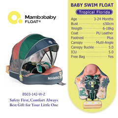 Mambobaby Baby Pool Float Vip 5 Dropshipping Blackproof Pool Mat For Infant Non-Inflatable Natation Buoy With Parasol Beach Toys