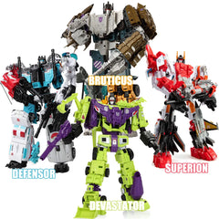 HZX 6 en 1 Devastator Haizhixing juguetes de transformación figura de acción de Anime KO G1 Robot avión vehículo de ingeniería m