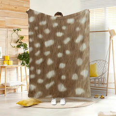 Fashion Animal Print Throw Lightweight 240g Flannel Blanket Soft Skin-friendly for Summer Cooling