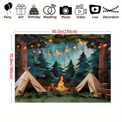 1 Photography Camping Background - Forest Scene Party Background with