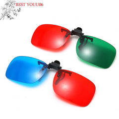 Hot Red Blue Green 3D Glasses Black Frame For Dimensional Anaglyph Movie TV Glasses For 3D Movies