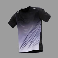 Men's sportswear, ice silk short sleeves and shorts running clothes, men's table tennis and badminton wear gradient T-shirt