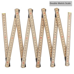 2M Metric & Imperial Scale Folding Wood Ruler Multifunctional Measuring Tools for Teaching / Drawing