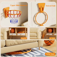 Indoor Basketball Hoops Children's Basketball Hoops Household Mute Ball Wall Mounted Foldable Basketball Hoop Training Equipment