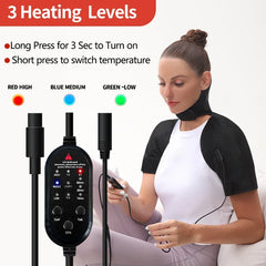 Heated Shoulder Back Massager 3 Massage Heating Functions Fits Shoulders Neck Back Relieves Cervical Soreness Muscle Strains