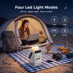 CTOLITY 200W Portable Power Station 192Wh Power Generator LED Light Emergency Solar Power Bank for Outdoor Camping Travel
