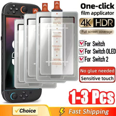 1-3Pcs Easy Installation Screen Protector for Switch 2 Game Console Protect HD Tempered Glass for Switch Oled Films