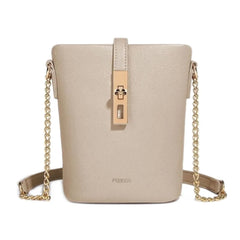 FOXER Chic Women's Shoulder Bag PU Leather Fashion Phone Bag Simple Lightweight Girl Travel Bag Small Crossbody Bag Purse