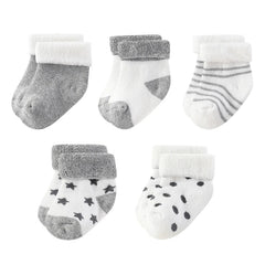 Kiddiezoom 5 Pairs/Set Four Seasons 0-12Months Fashion Newborn Baby Boy Girl Socks 100%Cotton Soft Infant Accessories