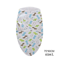 Baby Blanket Hat Set Cartoon Printed Cotton Newborn Swaddle Adjustable