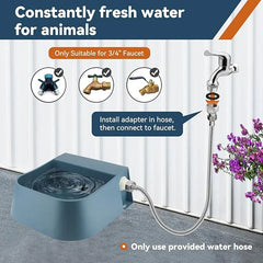 Dog Automatic Water Bowl Dispenser with 1.5m Water Hose 2L Outdoor Auto Fill Pet Water Dispenser for Animal Cat Chickens Rabbits