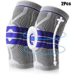 Silicone Padded Knee Pads Supports Brace Basketball Fitness Meniscus Patella Protection Kneepads Sports Safety Knee Sleeves