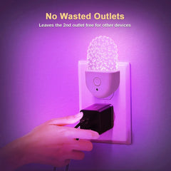 RGB Plug in Night Light Color Changing Dusk to Dawn Wall Socket Wireless LED Nightlight for Kid Living Room Bedroom Bedside Lamp