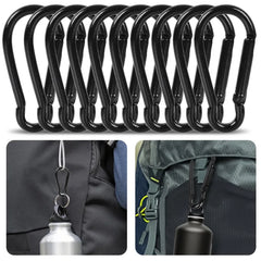 50/10pcs Mini Carabiner Keychain Alluminum Alloy D Type Buckle Spring