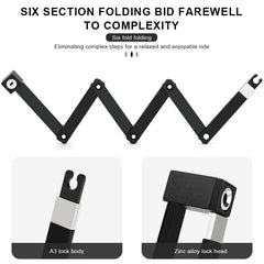 RIDERACE Foldable Bicycle Lock Portable High Security Anti-Theft MTB Bike Scooter Electric E-Bike Road Cycling Chain Locks