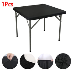 1Pcs Stretchy Square Table Cover, Washable Tablecloth For Party Dining, Cocktails Table, Birthday Wedding Party Decorations