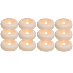 12/24 Pack Waterproof Flameless Floating Tealights Candle Electric Flickering LED Candles For Wedding Party Pool&SPA Home Decor