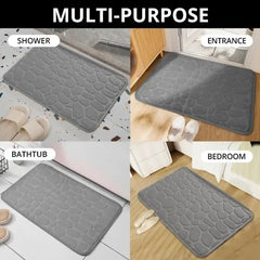 Cobblestone Embossed Bath Mat Non-slip Carpets Water Absorption Washable Bathtub Floor Rug Shower Doormat Bathroom Decor